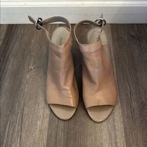 Franco Sarto Cream Mules Versatile Leather Design